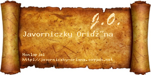 Javorniczky Oriána névjegykártya